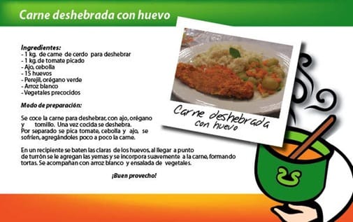 Carne deshebrada con huevo